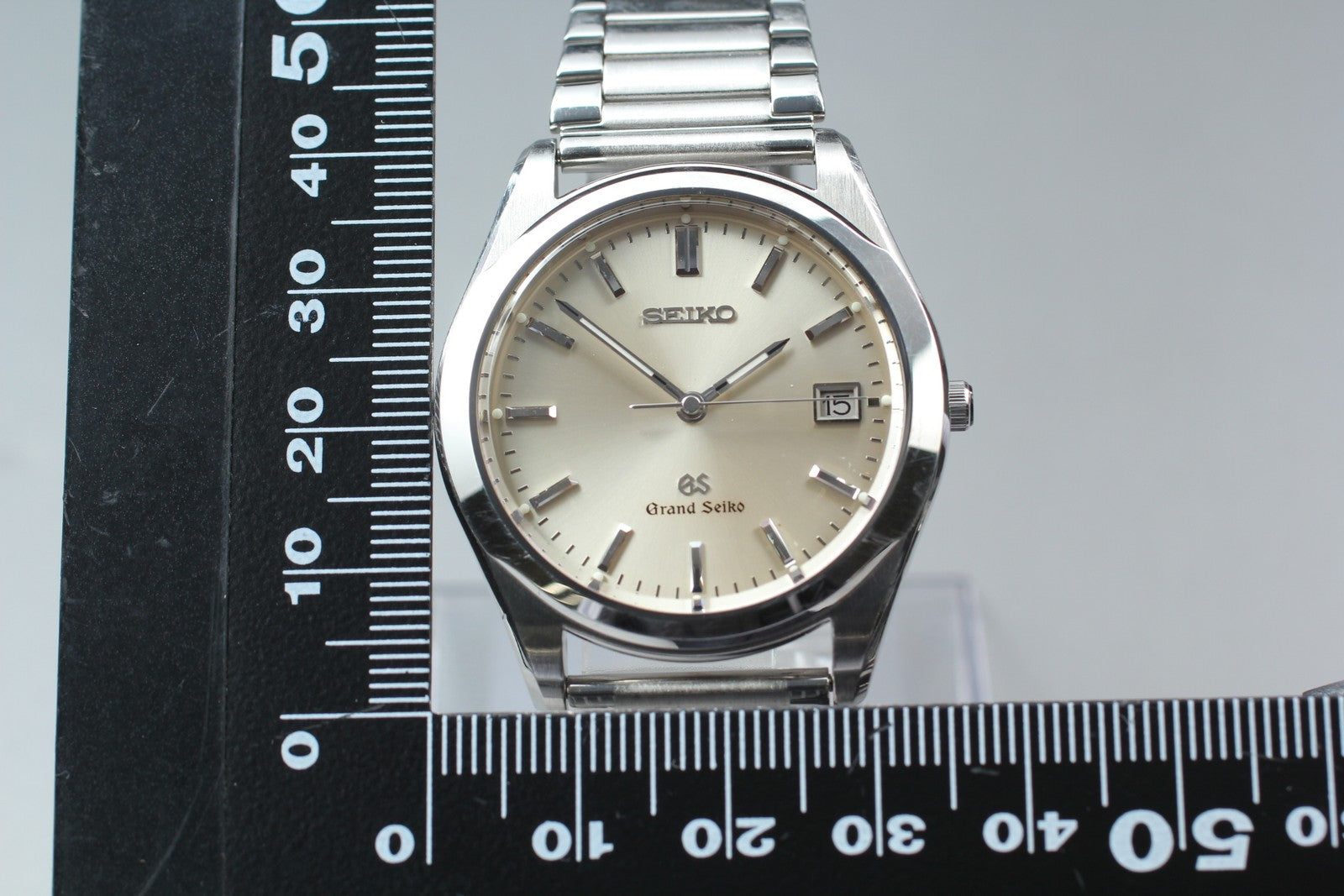 New Batt SEIKO Grand Seiko 8N65-8000 SBGG003 Silver Men's Quartz Watch 36mm JP