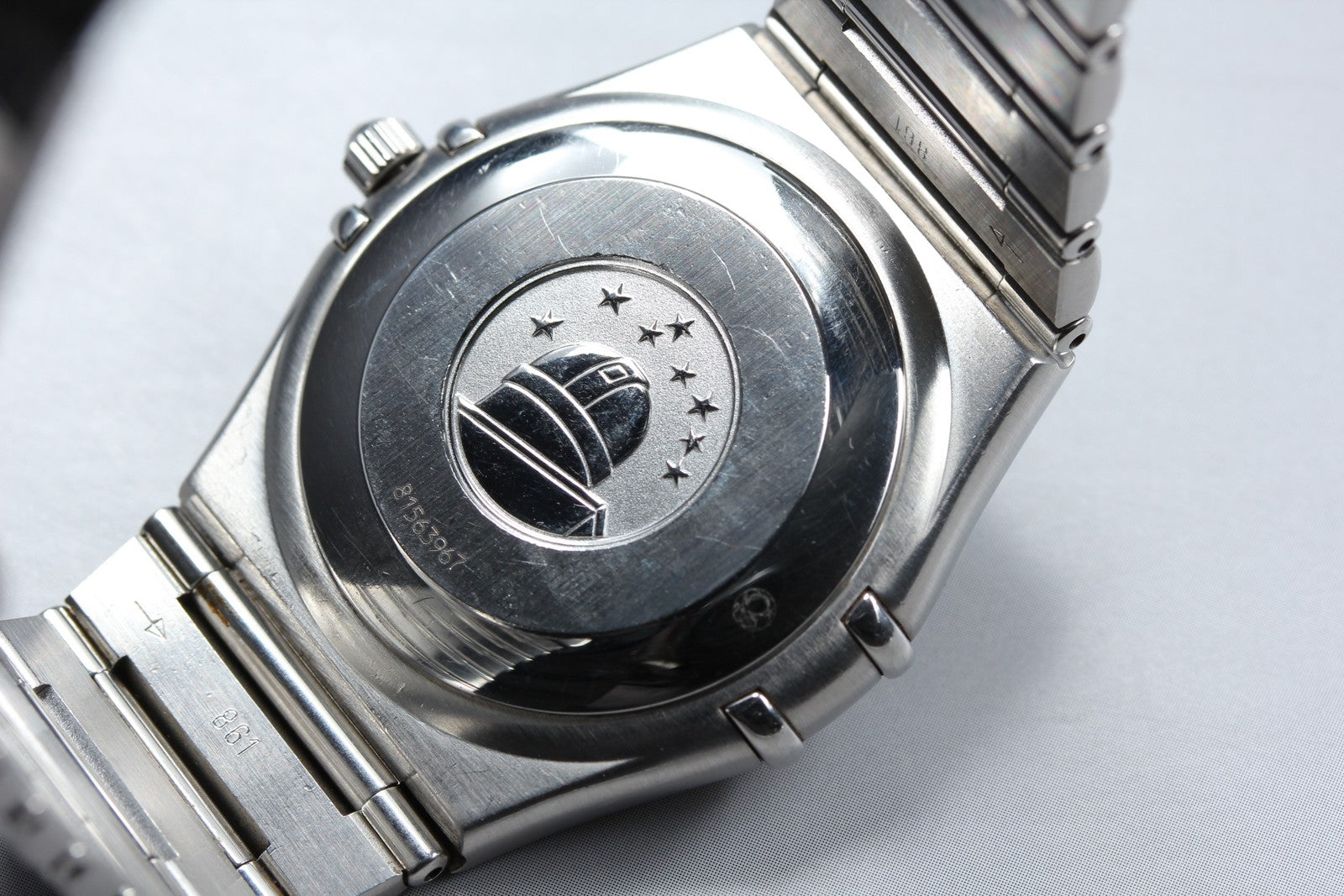 Vintage OMEGA Constellation 1502.3 Automatic White Date Men's Watch 35mm JAPAN