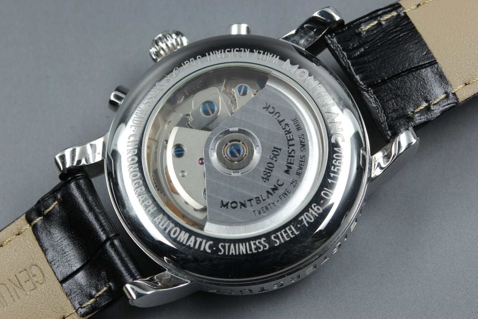 MONTBLANC Meisterstuck 7016 Automatic Chronograph Silver Men's Watch 38mm JAPAN