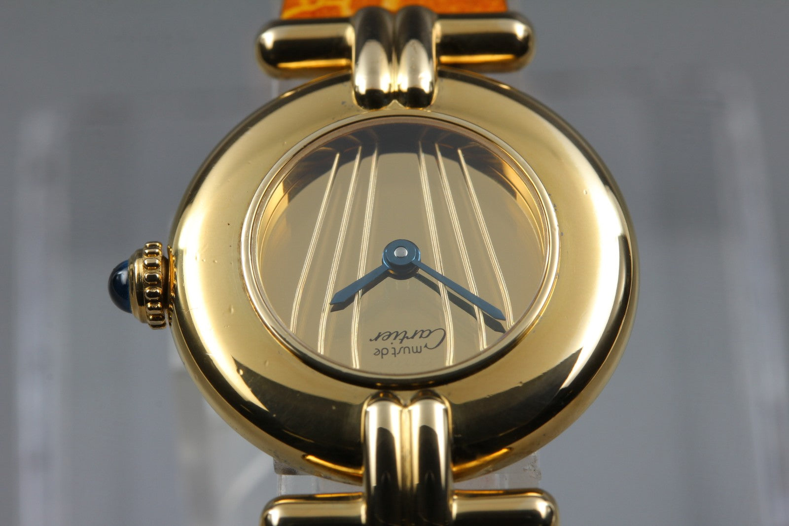 Vintage [Near MINT-] Cartier Must Colisee Vermeil 590002 Gold Women's Qz Watch