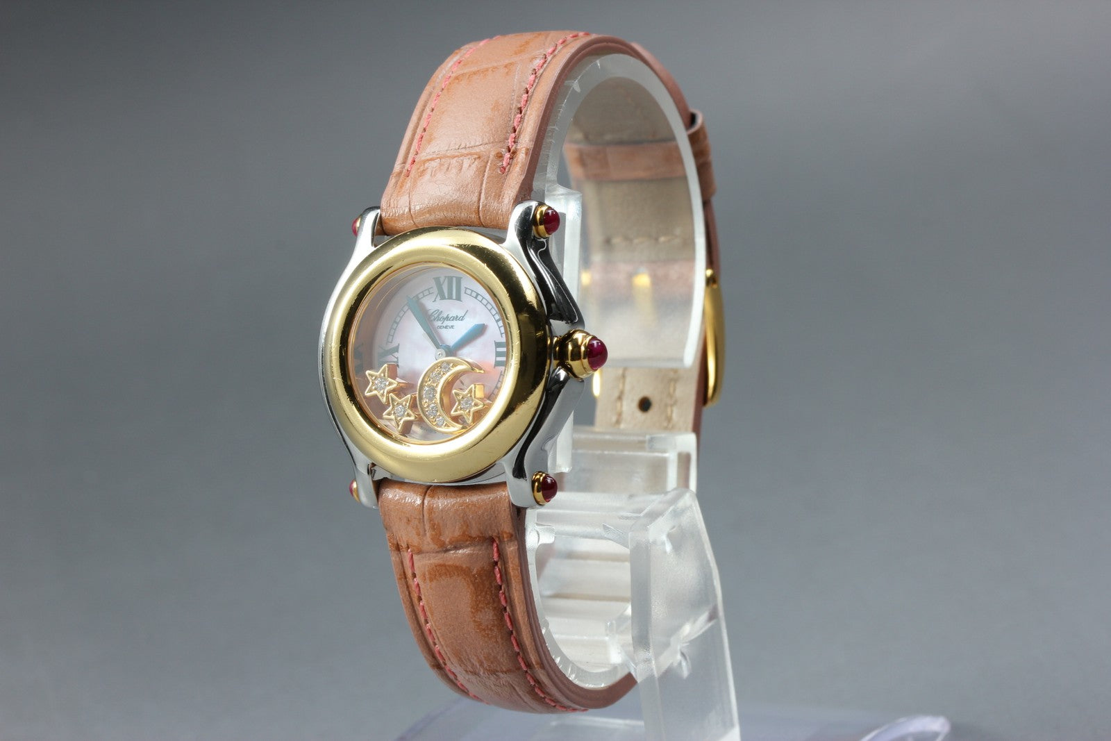 Chopard Happy Sport 27/8246-21 Moon Star Pink Dial Diamond Quartz Women’s Watch