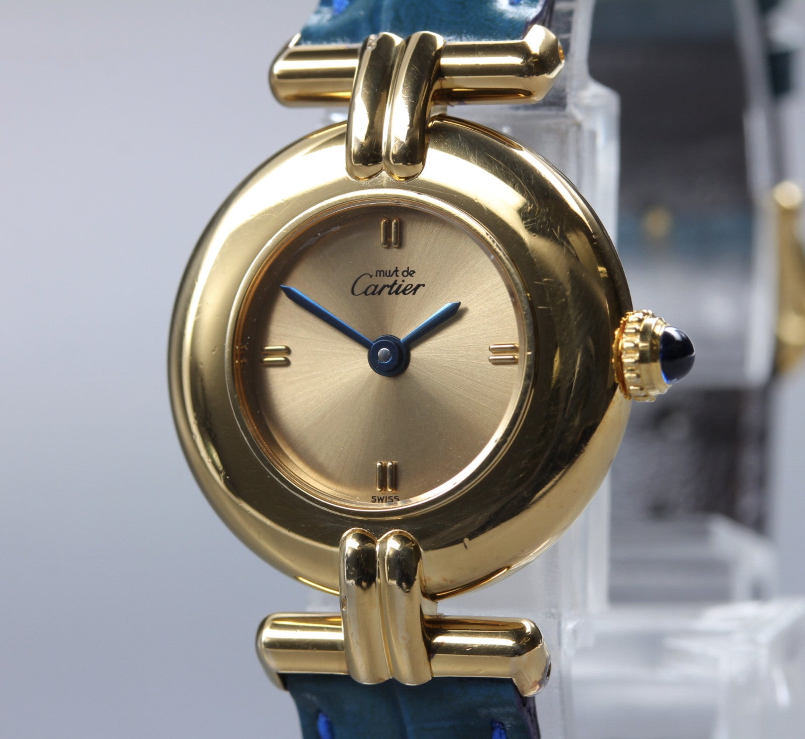 Overhauled [Exc+5] Cartier Must Colisee Vermeil 590002 Gold Women's Quartz Watch