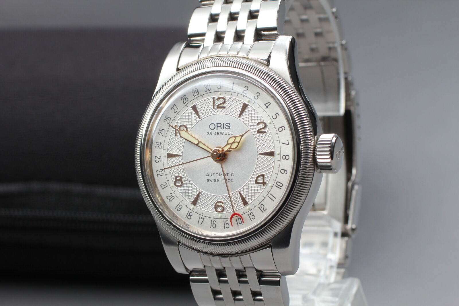 [Exc+5] ORIS Big Crown Pointer Date 7551 Silver Automatic 25J Men's Watch JAPAN
