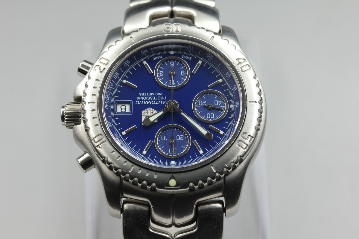 Tag Heuer Link Chronograph CT2110 Blue Dial Date 41m Automatic Men’s Watch [Box]