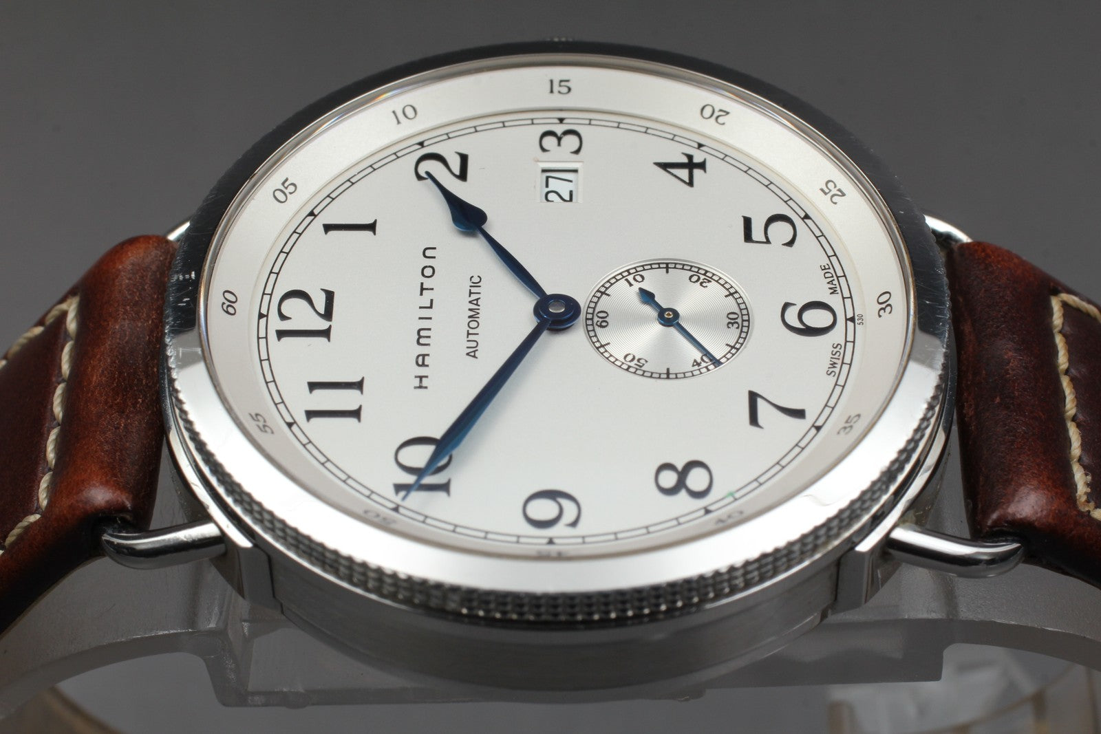 Exc+5* Hamilton H784650 Silver Stainless Steel Automatic Men's Watch 40mm JAPAN