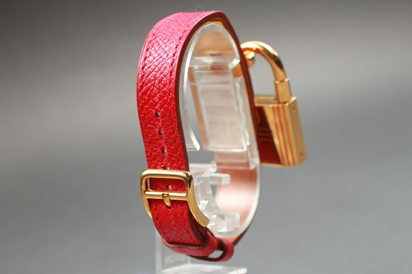 Vintage [Exc+5 Box] HERMES Kelly Watch Gold Red "B" Woman's Quartz Watch JAPAN