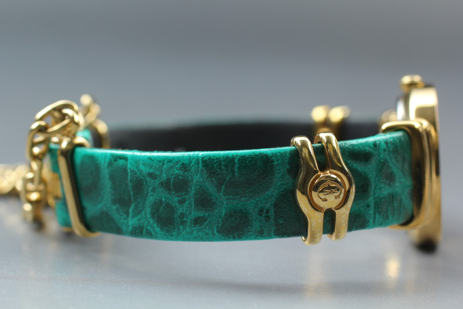 [Exc+5] PHILIPPE CHARRIOL Saint-Tropez Gold Green Diamond Quartz Women's Watch