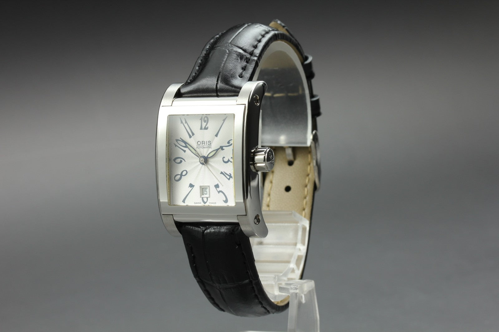 ORIS Rectangular 7526 Automatic Date Silver Dial Men's Watch 24mm From JAPAN