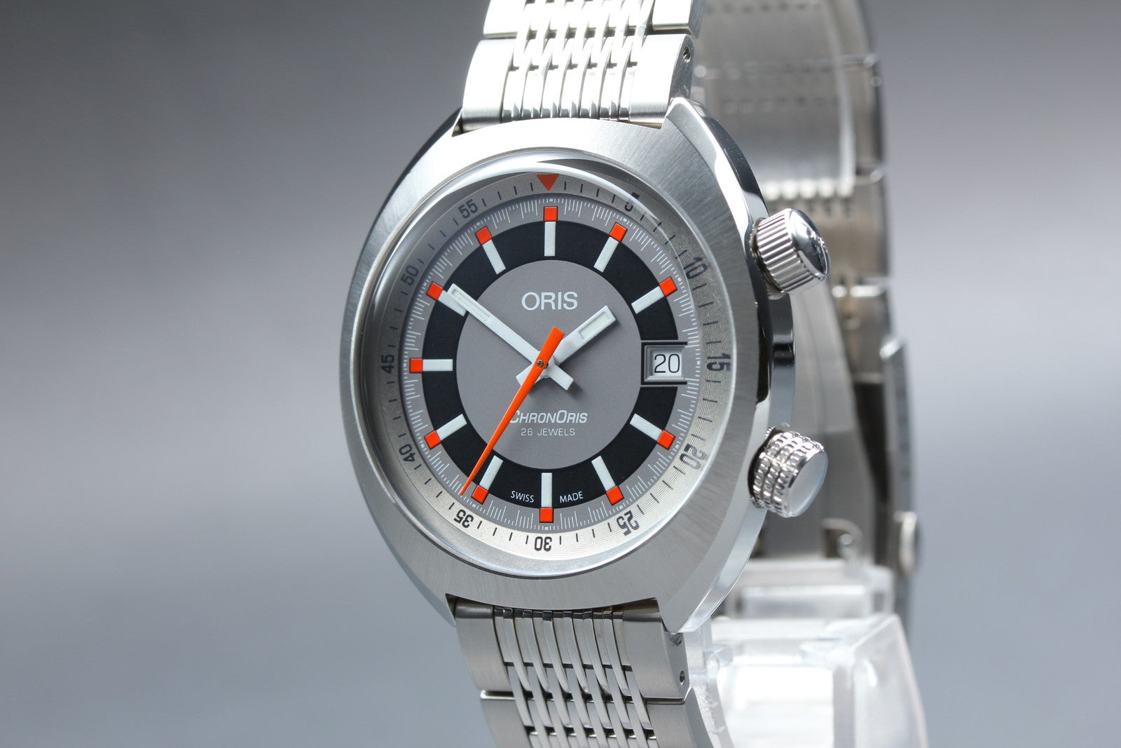 [Near MINT- Box] ORIS ChronOris Date 7737 Gray Dial 38mm Automatic Men's Watch