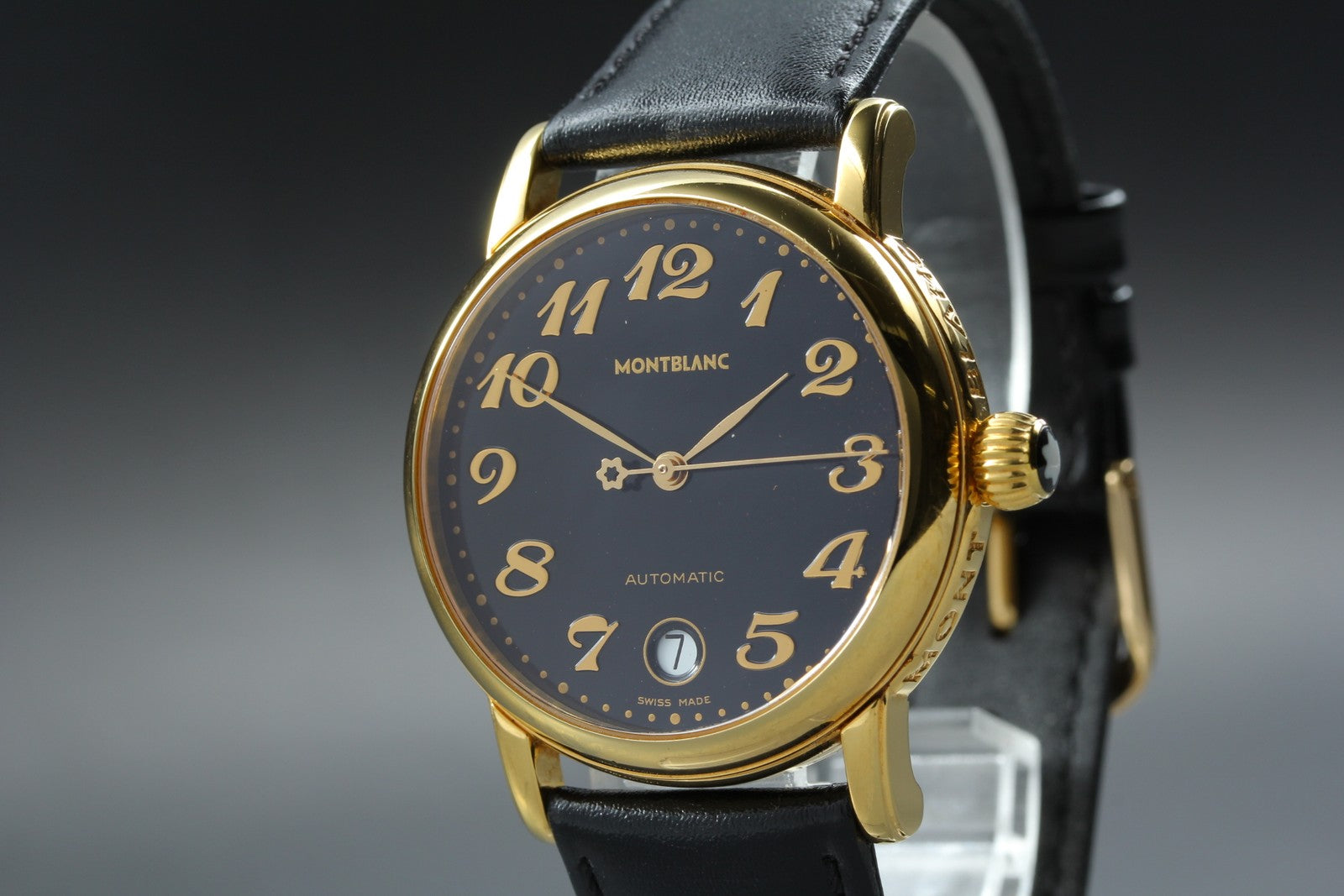 MONTBLANC Meisterstuck 7004 Automat Black Dial Men's Watch 35mm JAPAN Box