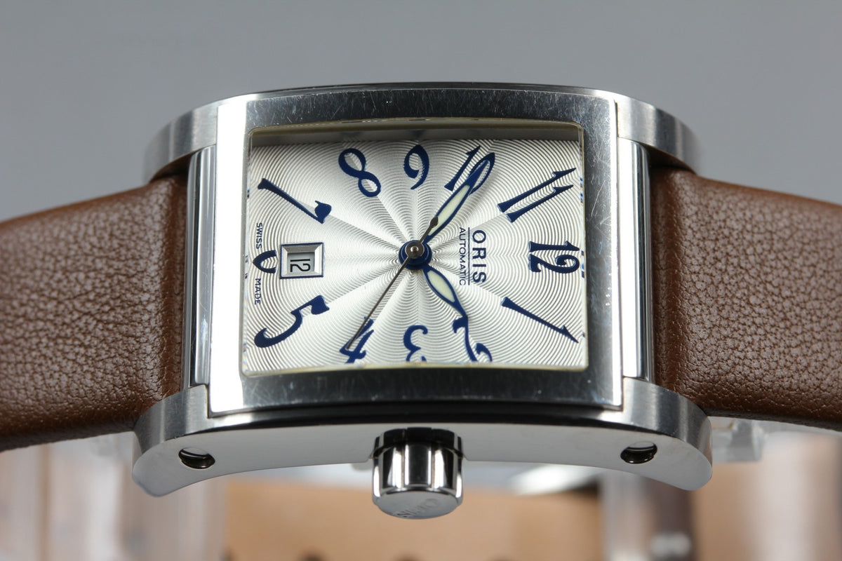 [Exc+4 Box] ORIS Rectangular Date 7526 White Brown 23mm Automatic Men's Watch