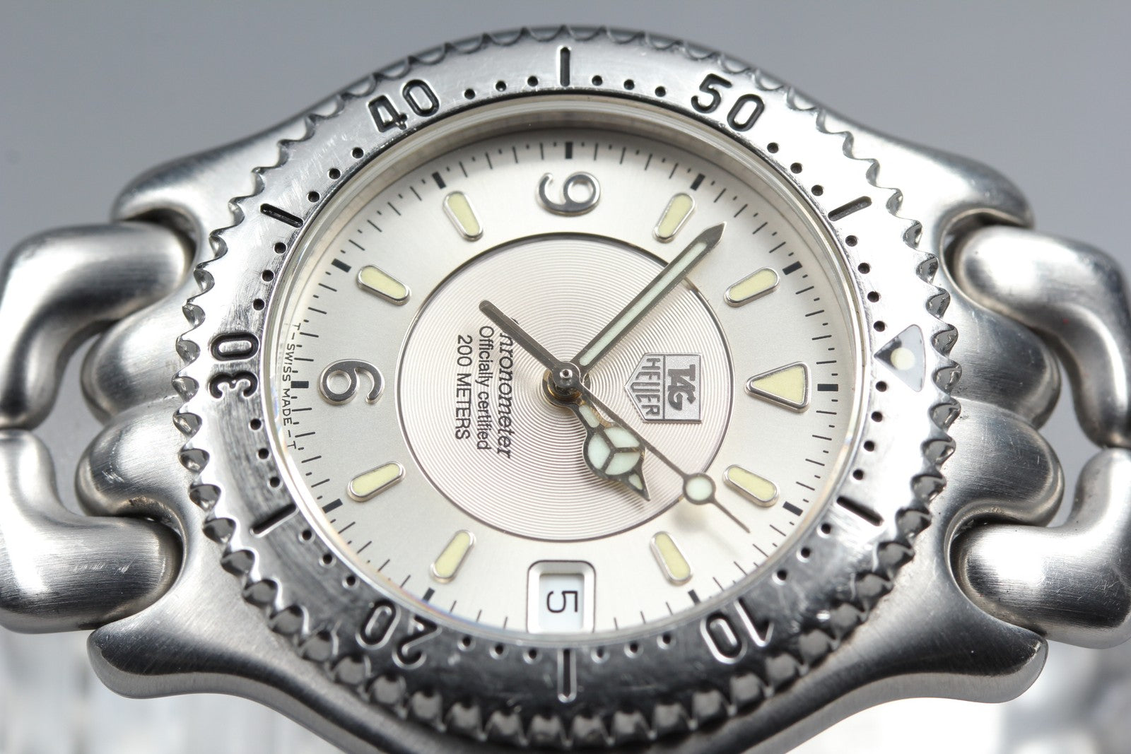 Vintage TAG HEUER SEL WG5112-P0 Automatic Silver Dial Men's Watch 36mm JAPAN Box