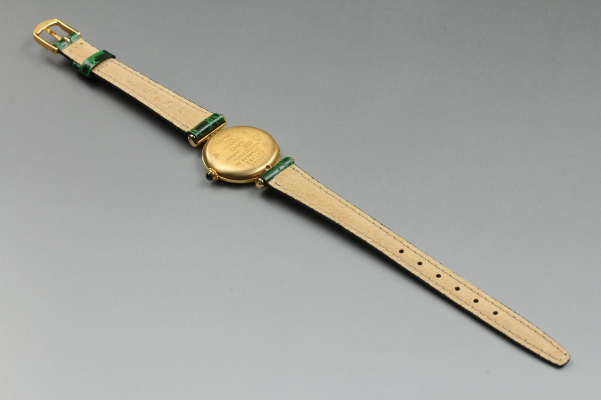 Cartier Must Colisee Vermeil 590002 Green Gold Women's Qz Watch Vintage [Box]