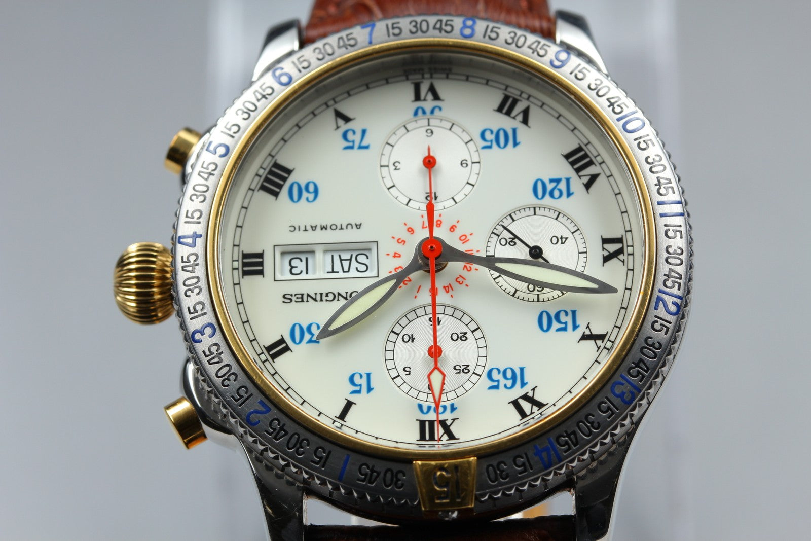 Longines Lindbergh Hour Angle Chronograph L2.618.5 41mm White Dial AT Mens Watch