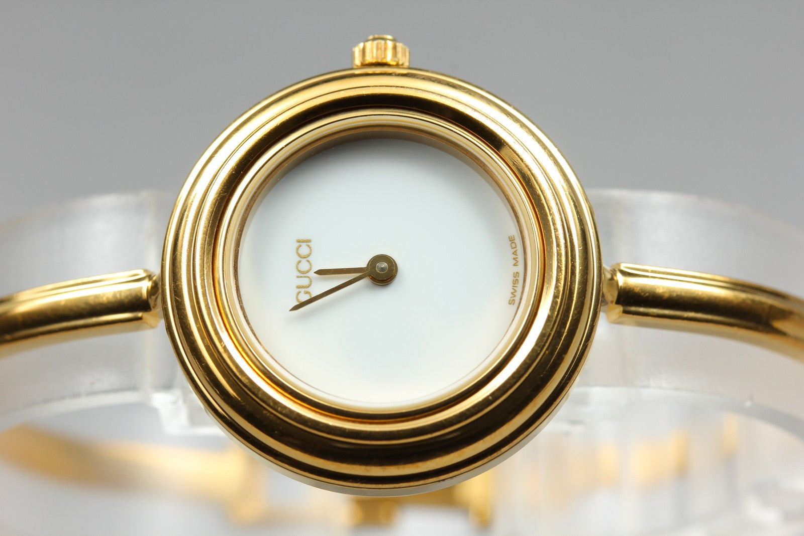 [Overhauled] Gucci Change Bezel 11/12.2 Gold Bangle Women's Quartz Watch Vintage