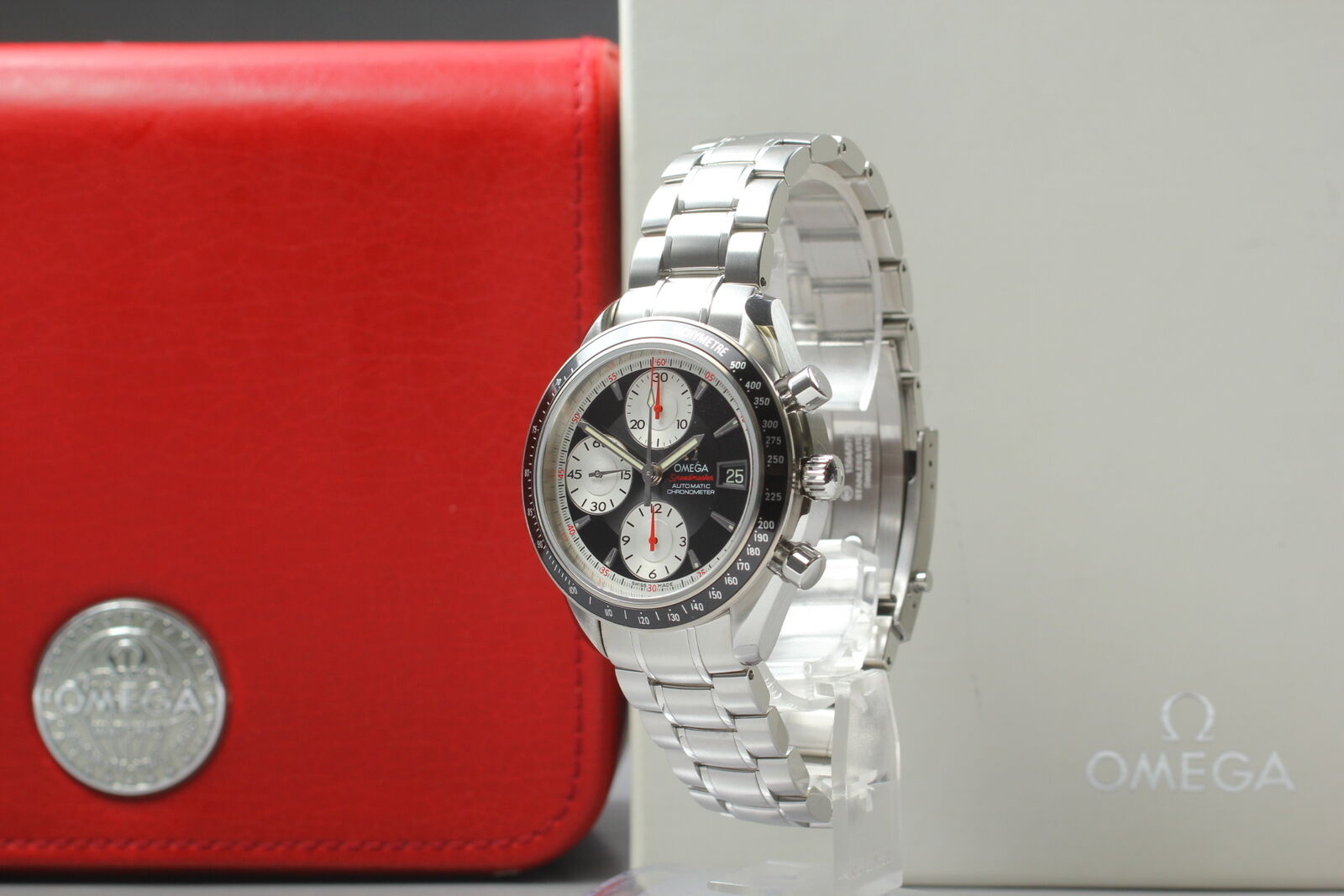[N MINT w/ Box] OMEGA Speedmaster 3210.51 Chronograph Black AT Men's Watch JAPAN
