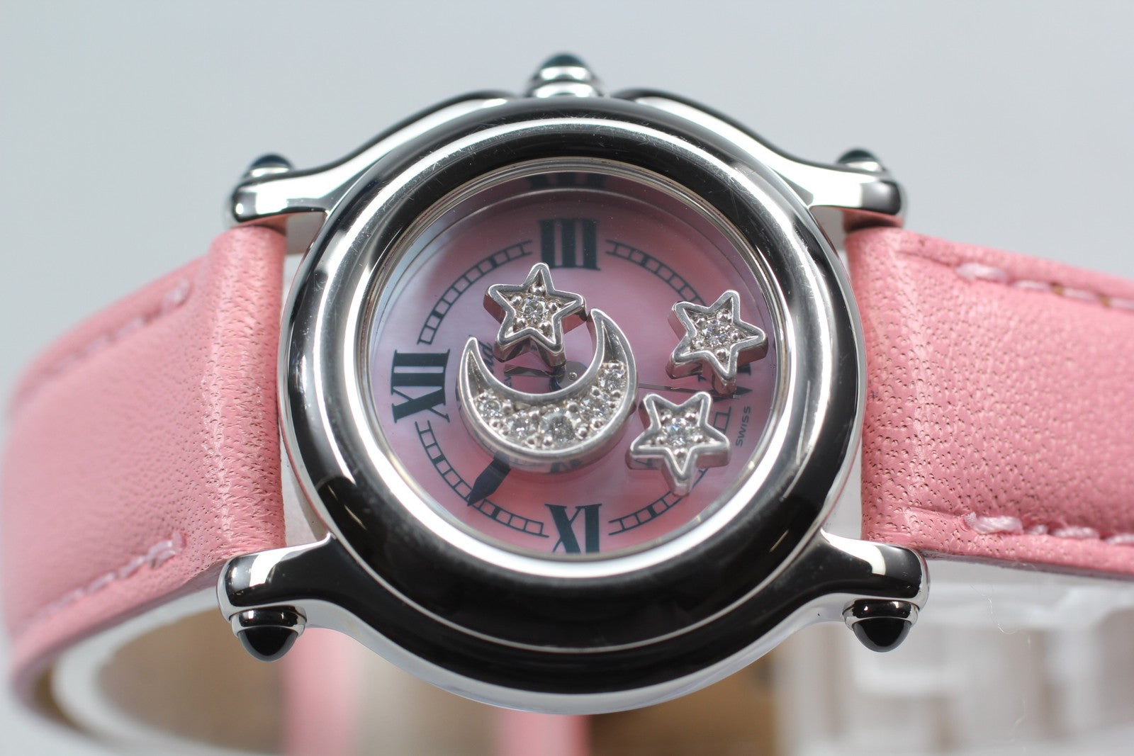Chopard Happy Sport 27/8245-23 Moon Star Pink Diamond Quartz Women’s Watch [Box]