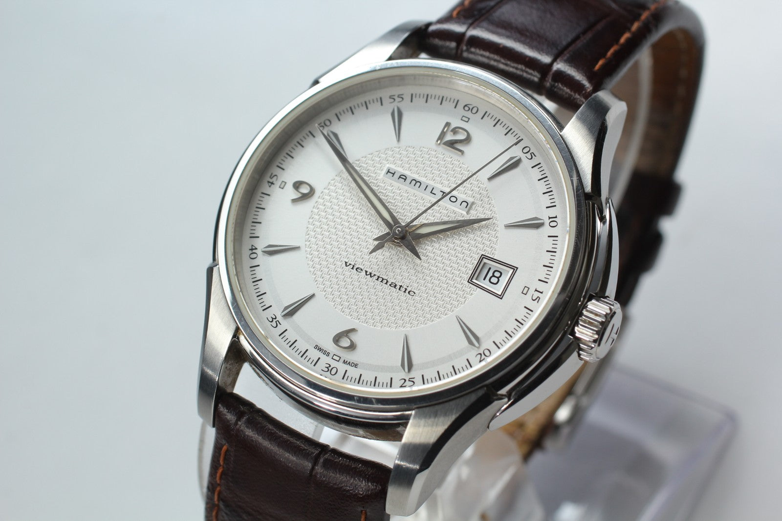 Hamilton Jazzmaster H325150 Silver Automatic Date Men's Watch 40mm JAPAN Box