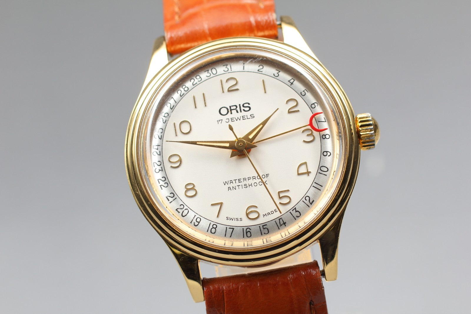 [Exc+5 Box] ORIS Pointer Date 302-7285B Hand Winding Gold Men's Watch From JAPAN