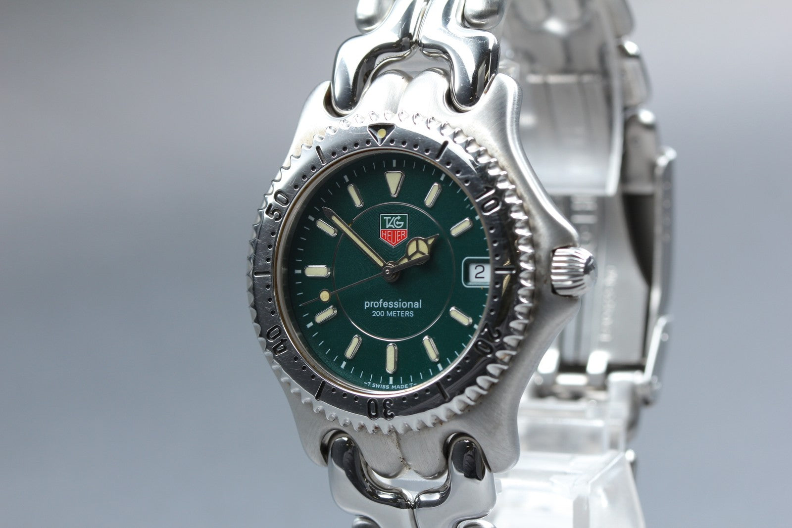 [Near MINT-] TAG HEUER S/el Professional 200M WG1119 Green Men's Quartz Watch