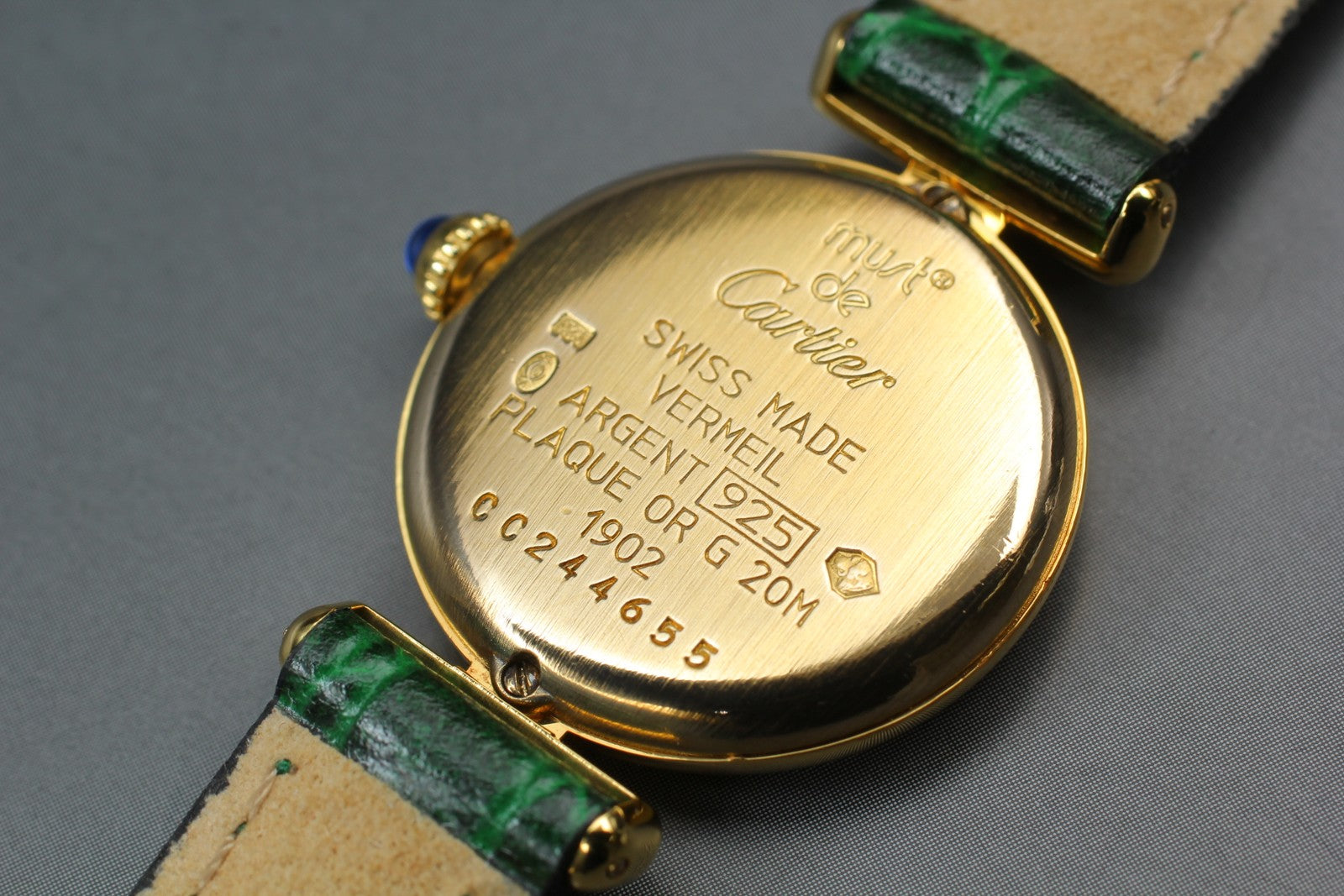 Vintage [Near MINT- Pouch] Cartier Must Colisee Vermeil 1902 Women's Qz Watch