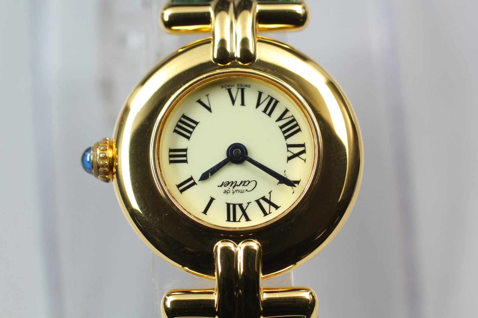 Vintage Cartier Must Colisee Vermeil 590002 Green Gold Women's Qz Watch [Box]