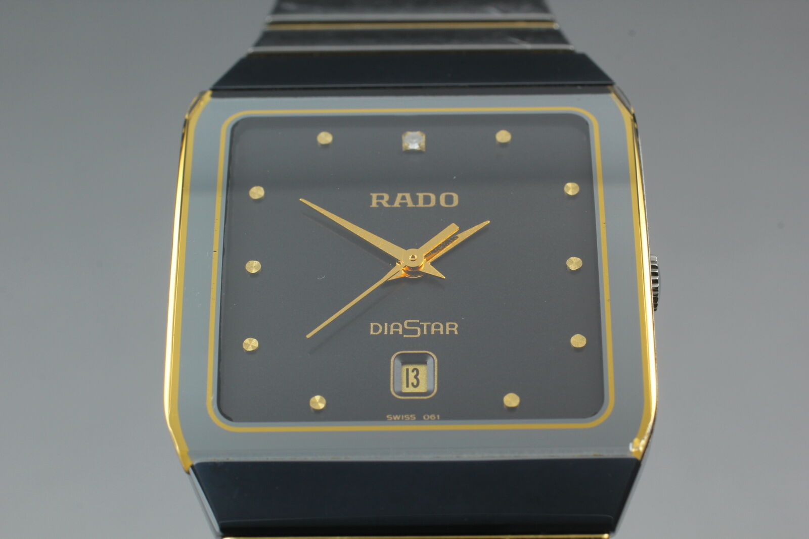 Vintage [Exc+5] RADO DiaStar 129.0266.3 Black Dial Quartz Men's Watch From JAPAN