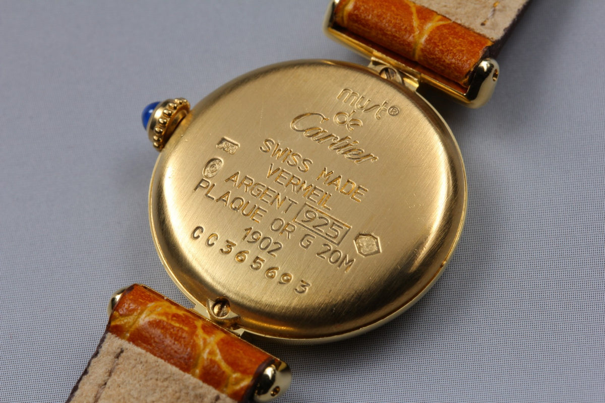 Cartier Must Colisee Vermeil 1902 Gold Women's Quartz Watch Vintage [Pouch]