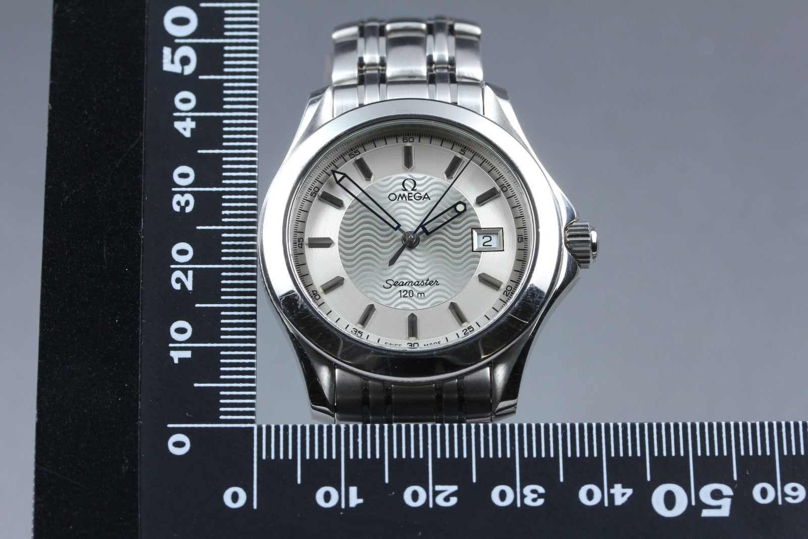 [Exc+5] Omega Seamaster 120M 2511.31 Cal.1538 Silver Date Quartz 36mm Mens Watch