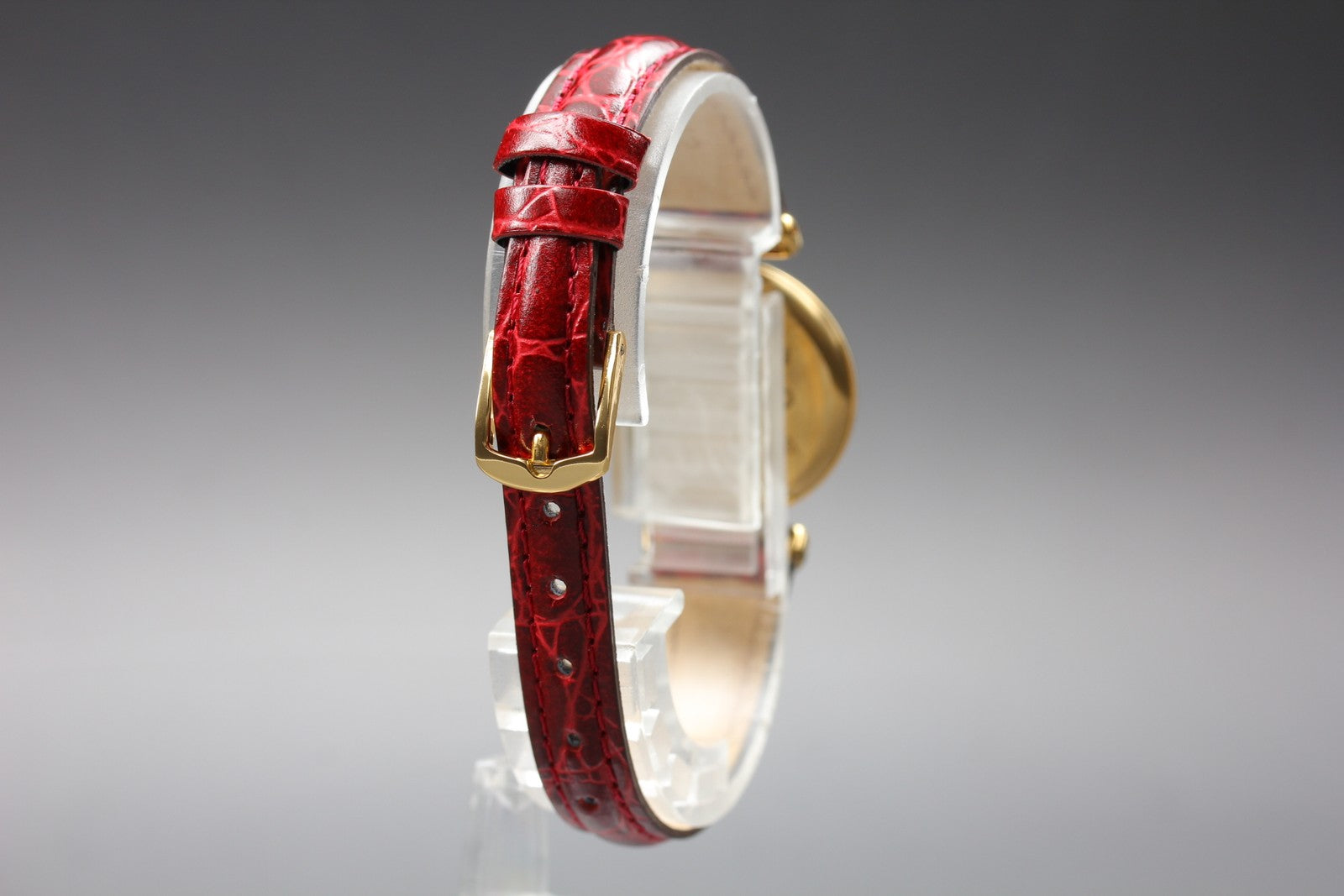Vintage[Near MINT- Box] Cartier Must Colisee Vermeil 590002 Red Women's Qz Watch