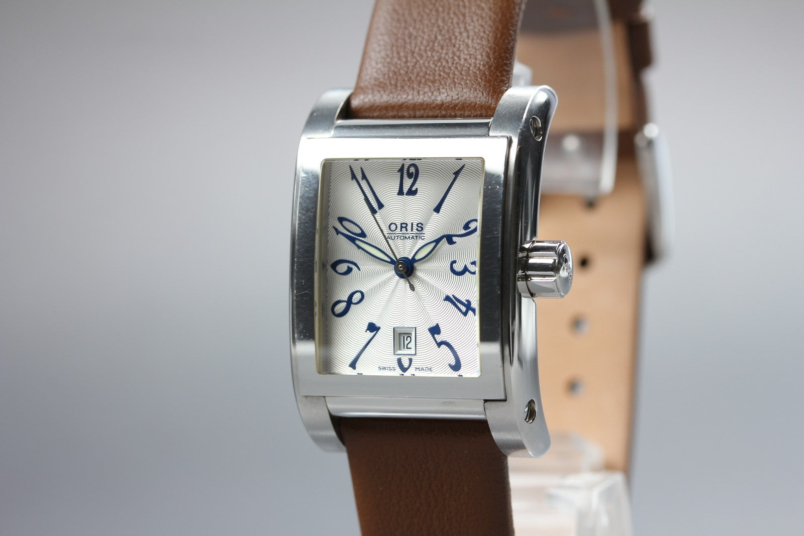 [Exc+4 Box] ORIS Rectangular Date 7526 White Brown 23mm Automatic Men's Watch