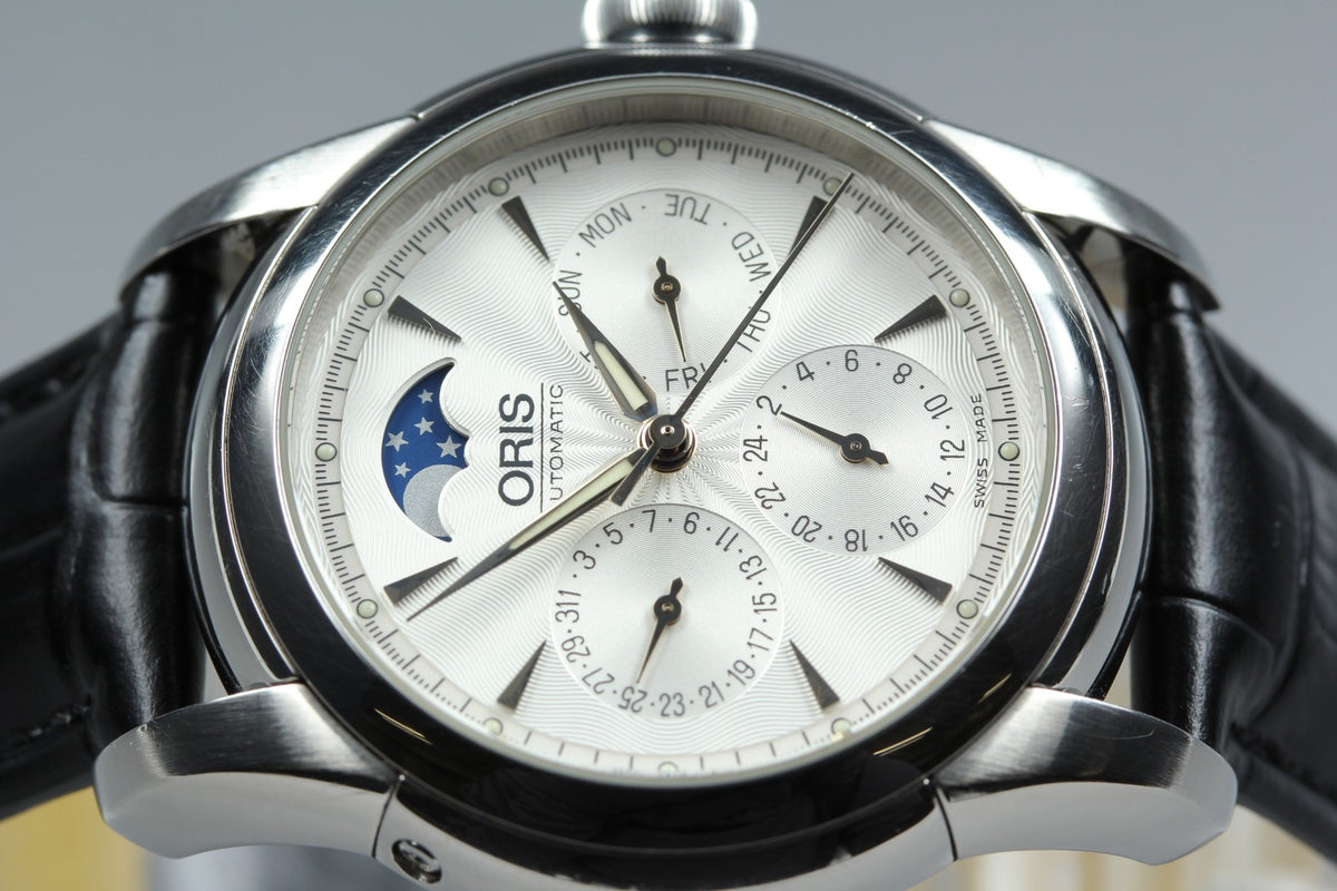 ORIS Artelier Complication 7554 Moon Phase Silver Black 38mm Quartz Men’s Watch