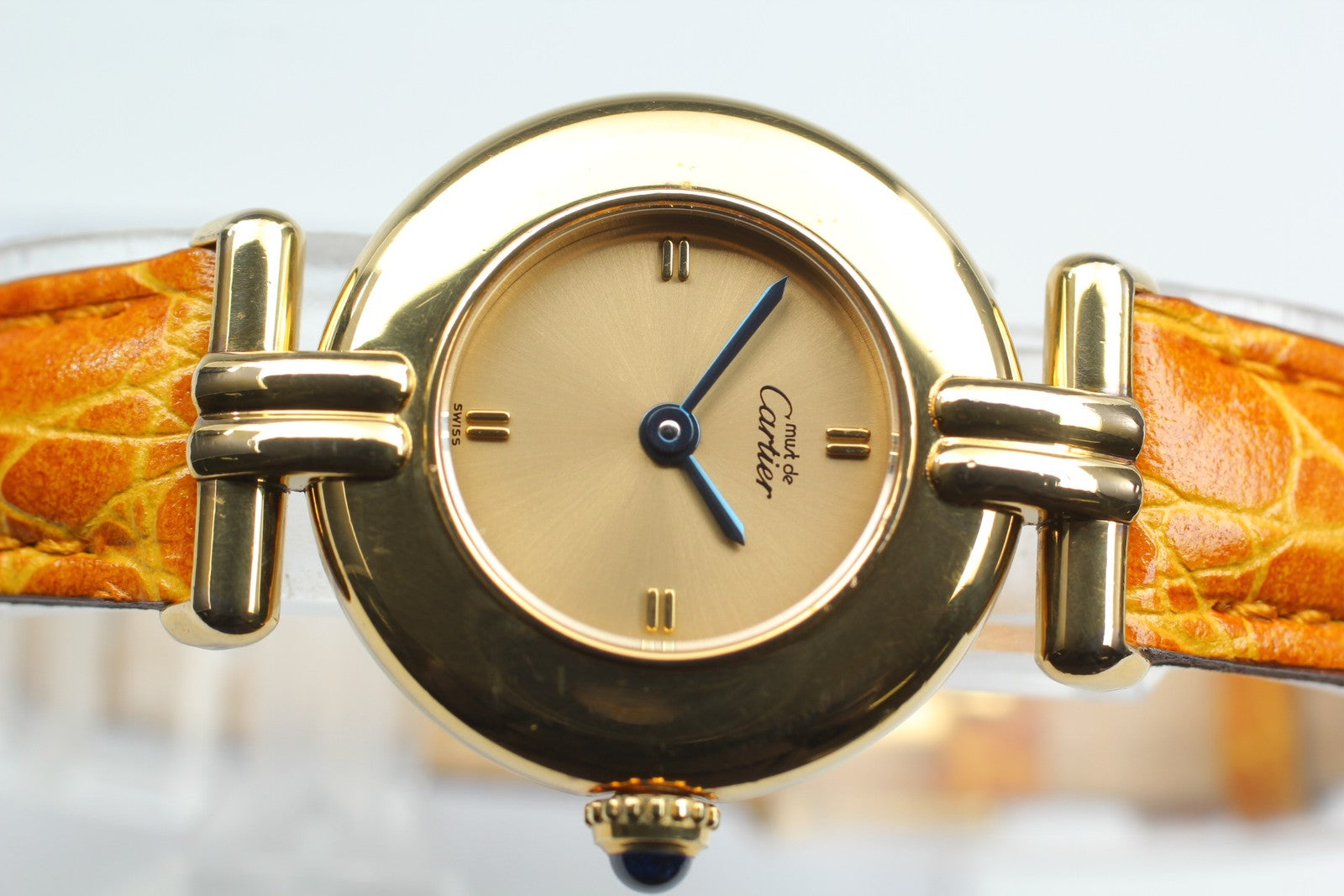 Vintage [Exc+5] Cartier Must Colisee Vermeil 590002 Gold Women's Quartz Watch