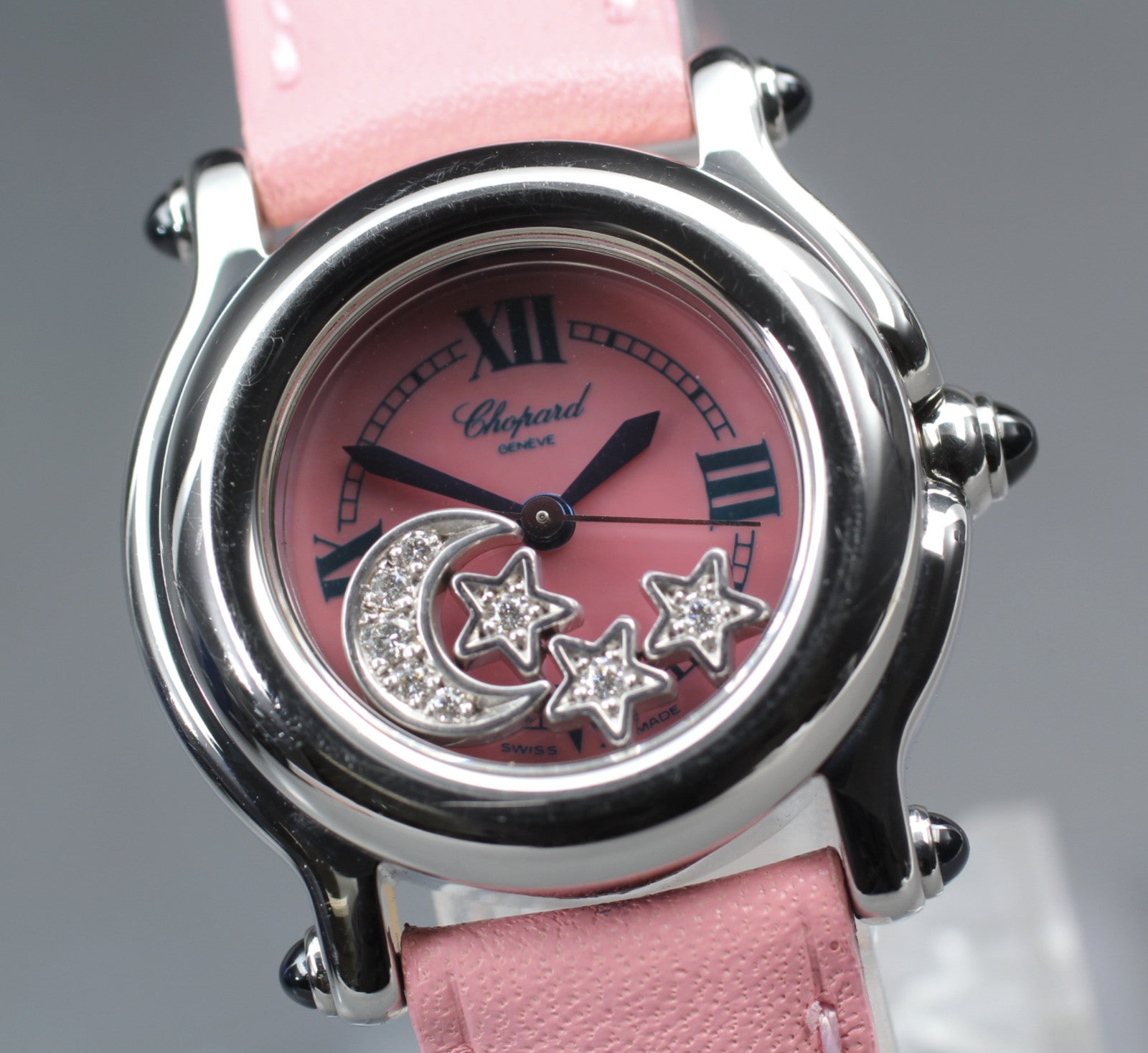 Chopard Happy Sport 27/8245-23 Moon Star Pink Diamond Quartz Women’s Watch [Box]