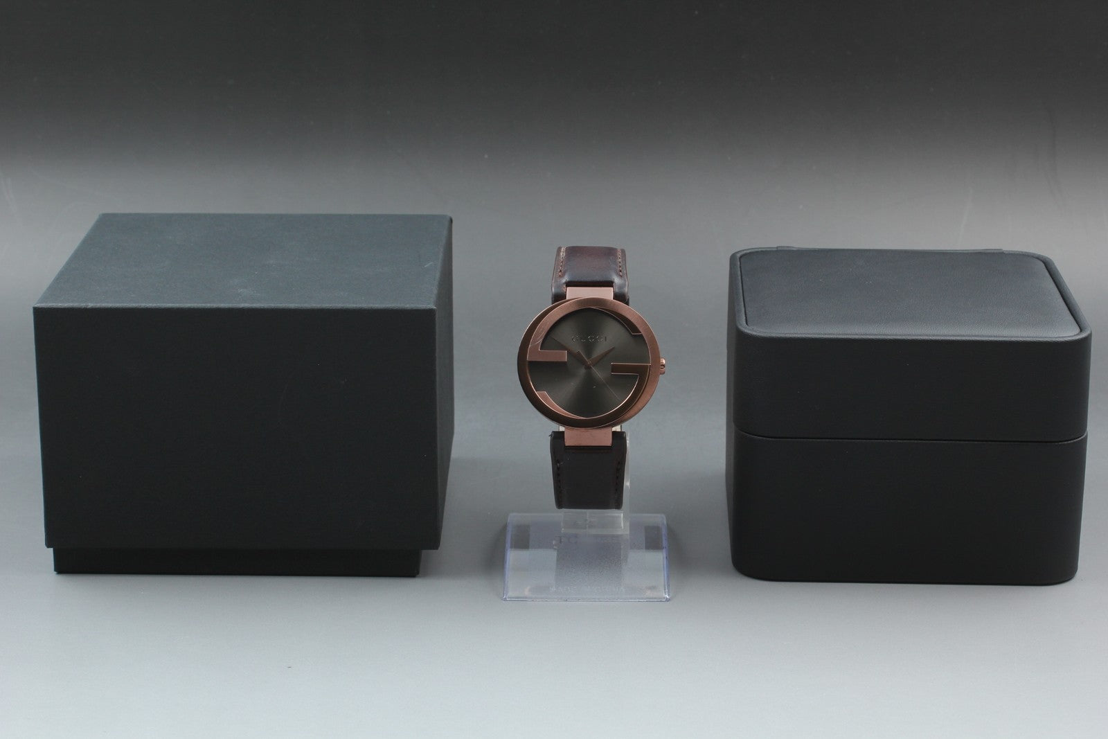 [Exc+5] GUCCI Interlocking 133.2 Black Bronze Men's Quartz Watch From JAPAN