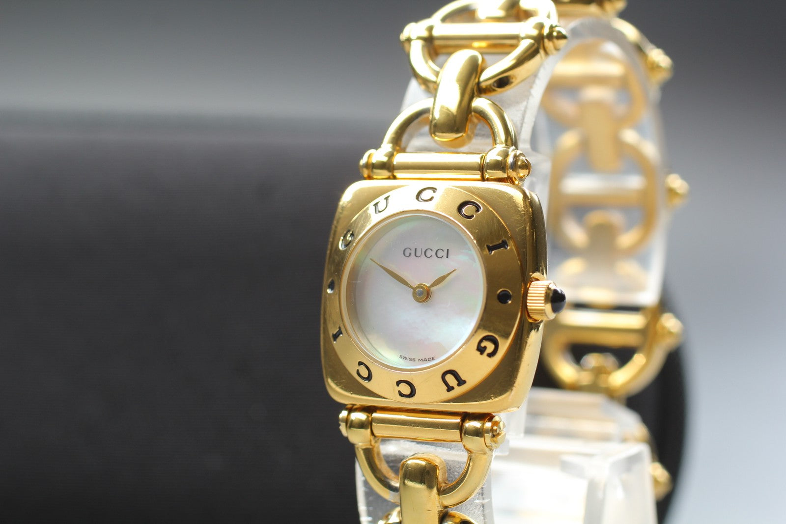 Vintage [Exc+5] GUCCI Horsebit 6400L White Dial Gold 20mm Woman's Quartz Watch