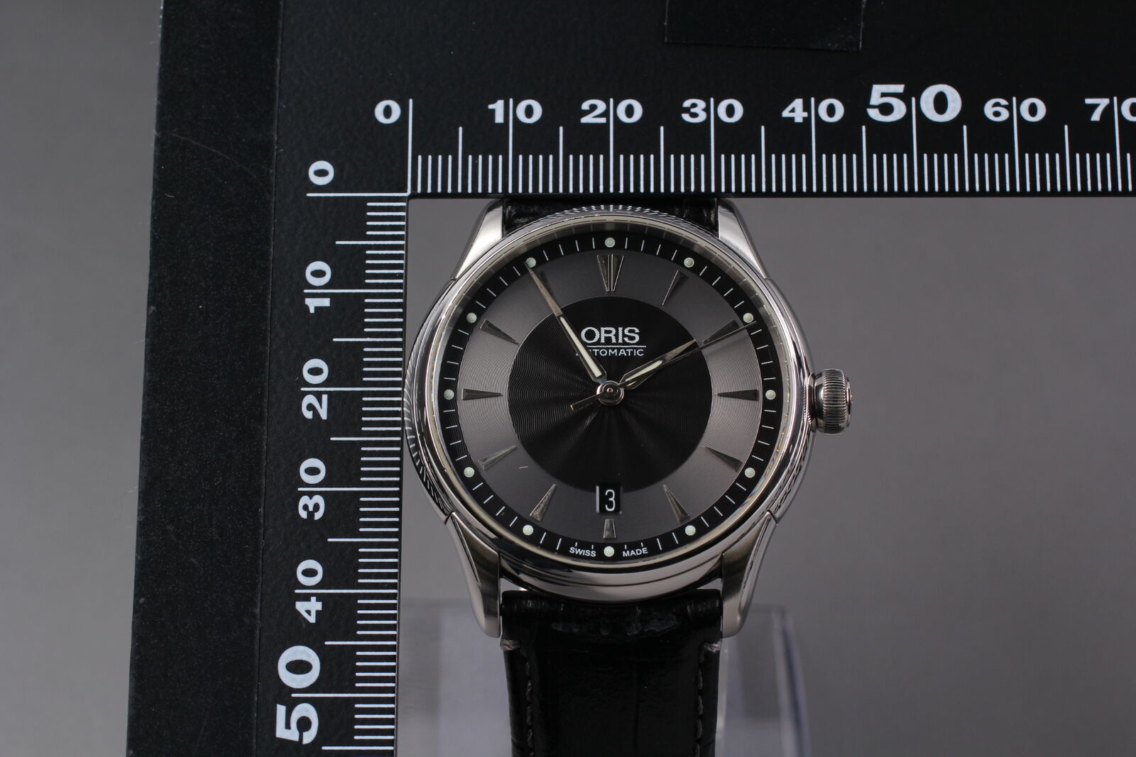 [Exc+5] ORIS Artelier 7591 Date Black Dial Automatic Men's Watch From JAPAN