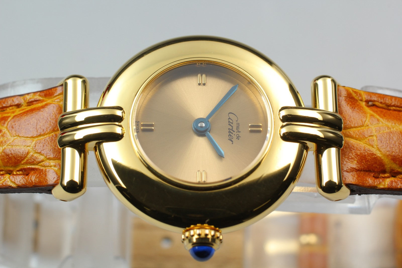 Vintage Cartier Must Colisee Vermeil 590002 Gold Dial Women's Qz Watch [Pouch]