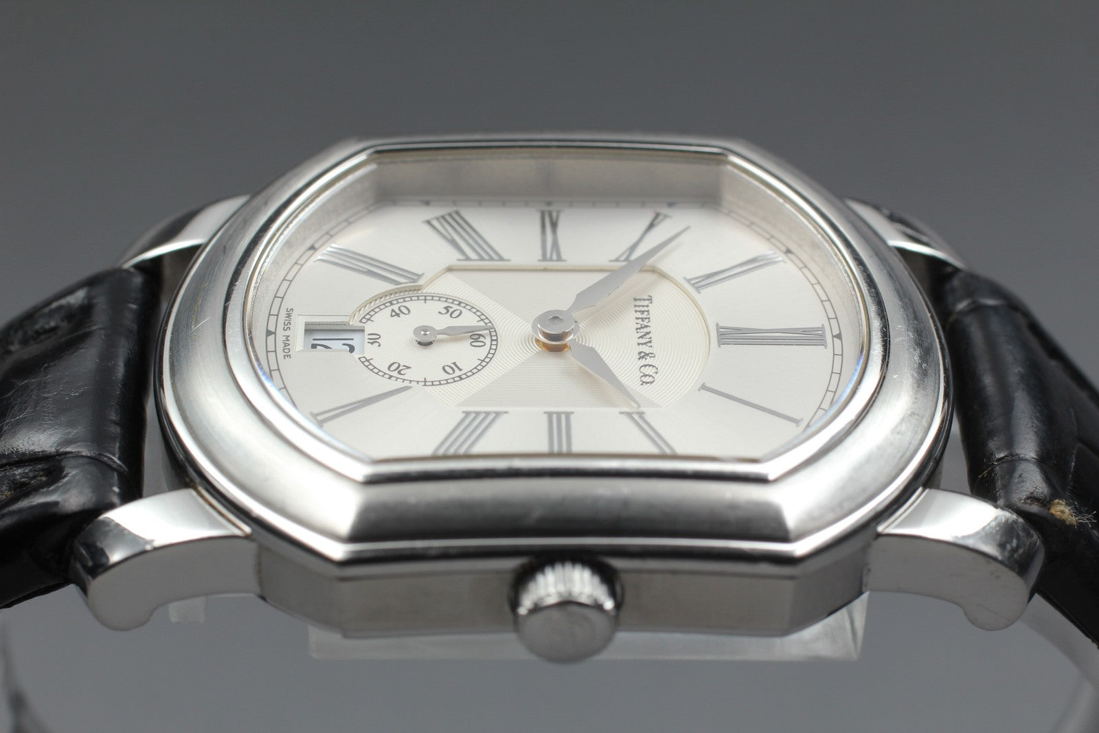 TIFFANY&Co. Mark coupe Silver Quartz Small Second Men's Watch 32mm JAPAN