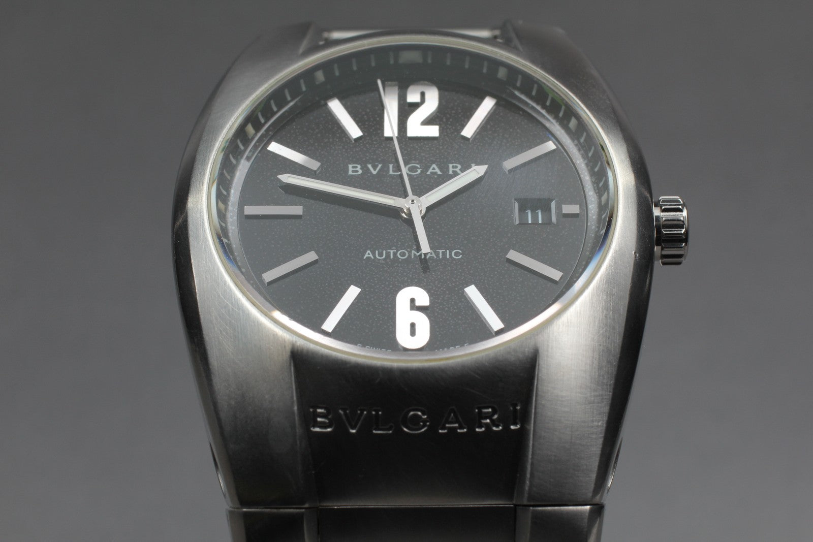 Exc+5*Box BVLGARI Ergon EG40S Black Dial Automatic Men's Watch 40mm From JAPAN