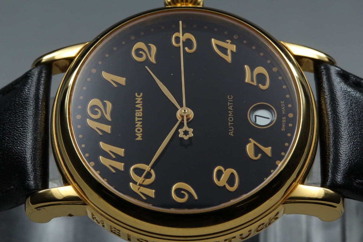 MONTBLANC Meisterstuck 7004 Automat Black Dial Men's Watch 35mm JAPAN Box
