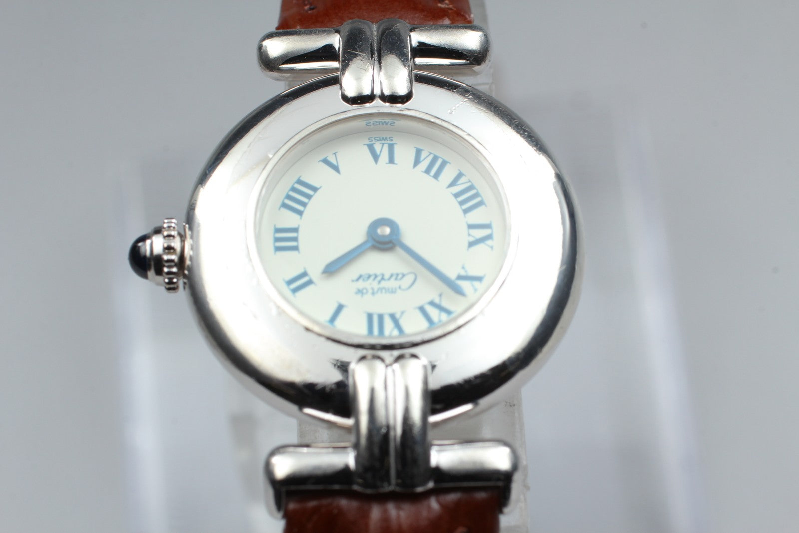 Vintage [Exc+4] Cartier Must Colisee Vermeil 690002 Silver Women's Quartz Watch