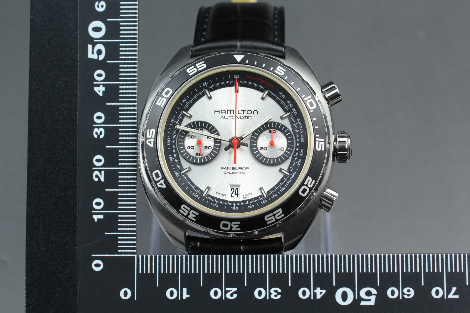 HAMILTON Pan Europ H357560 Chronograph 45mm Automatic Black Silver Men's Watch