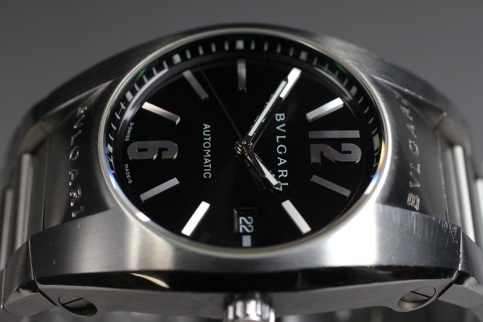 [Exc+5] BVLGARI Ergon EG40S Black Dial Automatic Boy's Watch 40mm From JAPAN Box