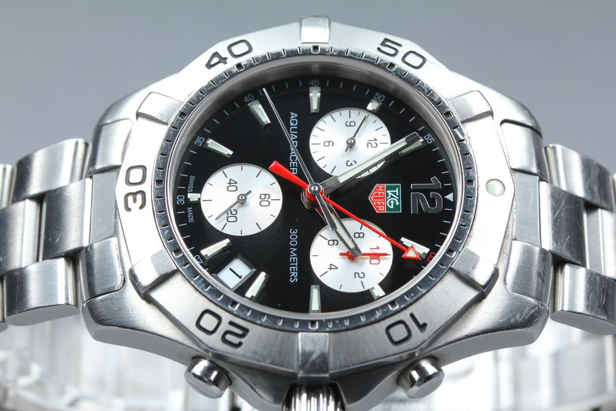 TAG Heuer Aquaracer CAF1110 Chronograph Black Quartz Men's Watch 42mm Box