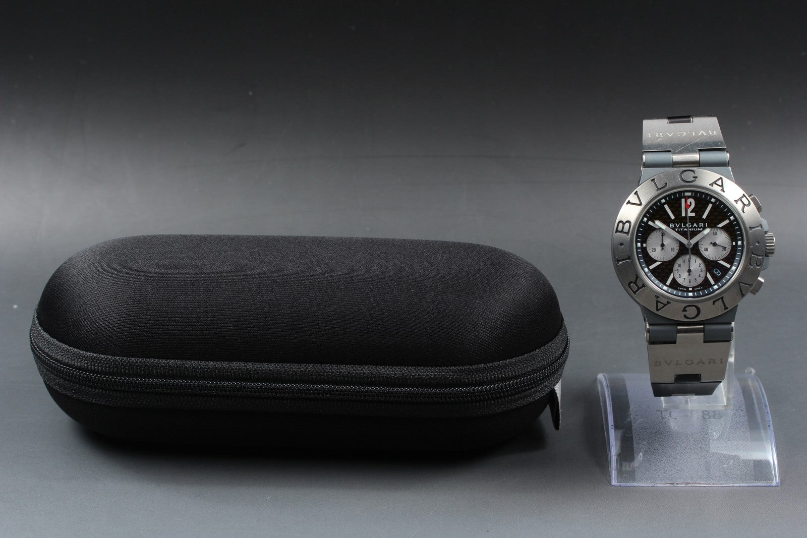 BVLGARI Diagono TI44TACH Automatic Chronograph Carbon Men's Watch 44mm JAPAN