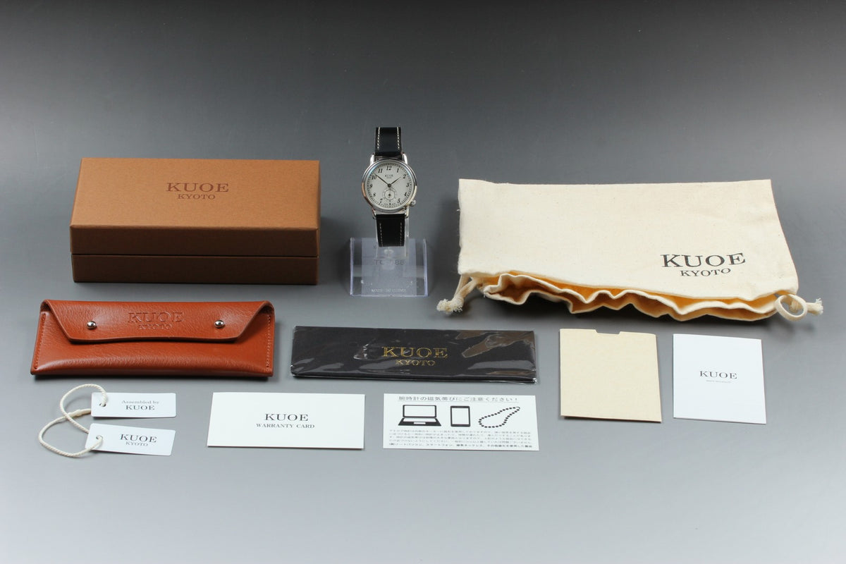 KUOE KYOTO OLD SMITH 90-007﻿ Silver Black 34mm Automatic Men's Watch JAPAN [Box]