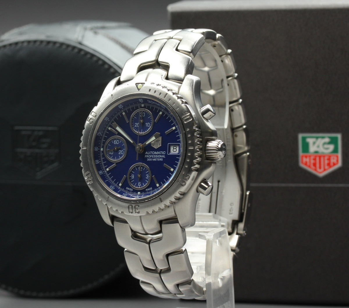 Tag Heuer Link Chronograph CT2110 Blue Dial Date 41m Automatic Men’s Watch [Box]