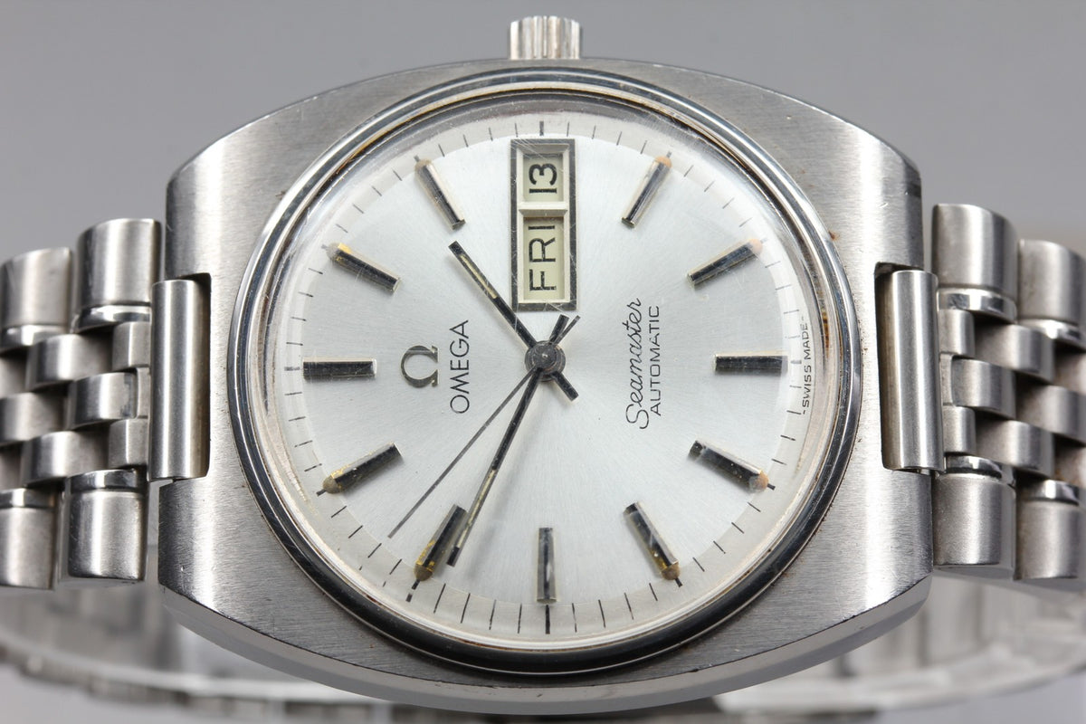 Vintage OMEGA Seamaster 166.0216 Automatic Silver Men's Watch 35mm JAPAN