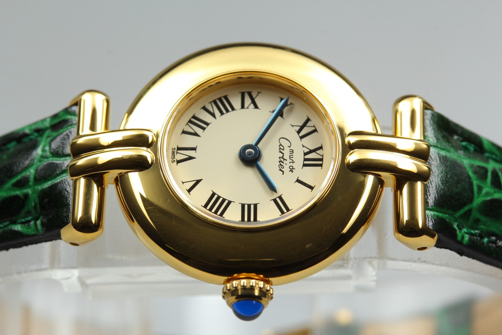 Vintage [Near MINT] Cartier Must Colisee Vermeil 1902 Green Women's Quartz Watch